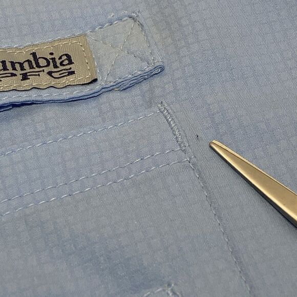 Columbia PFG Crystal Springs Short Sleeve Shirt Size XL Blue Fishing Vented - Picture 5 of 10